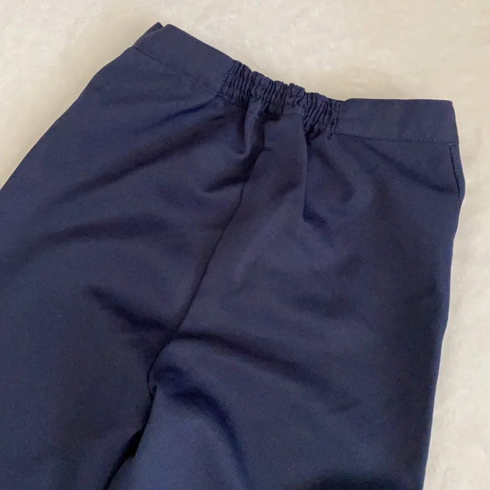 {VTG} Genuine School Uniform | Flat Front High Waist Wide Leg Pants Navy Blue 12